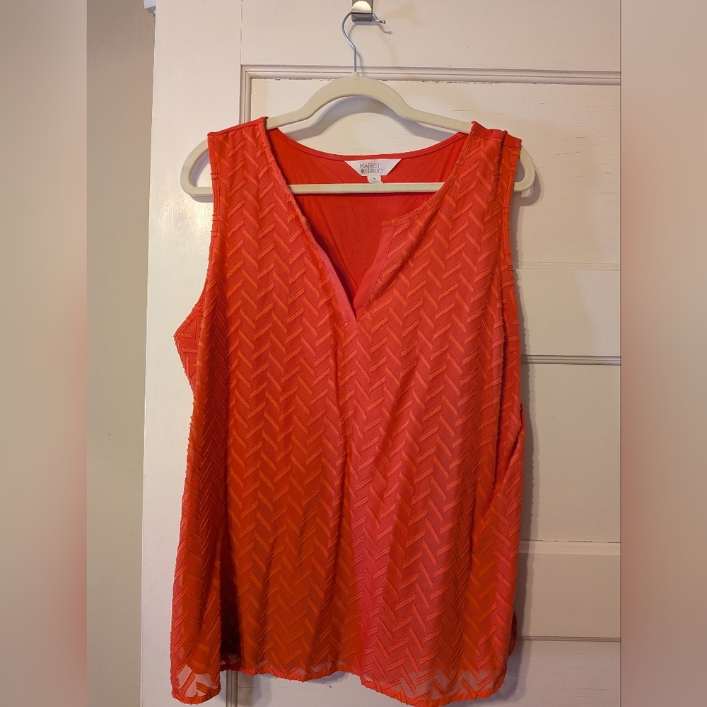 Market & Spruce Coral Sleeveless Top XXL